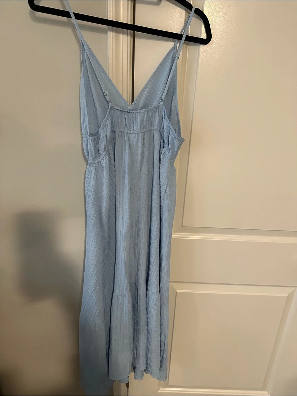 SHEIN Light Blue Ruffled Midi Dress